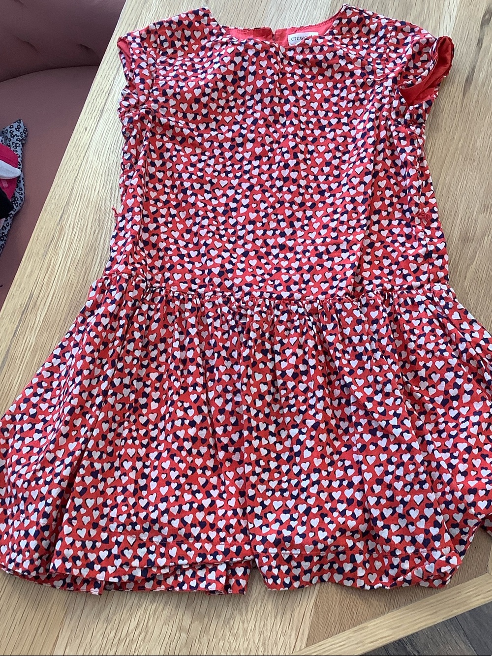 Crewcuts Red Heart-Print Girls' Dress Top